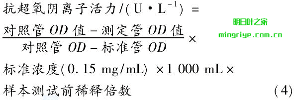 明日叶的茎与叶主要抗氧化成分含量及抗氧化性比较公式4